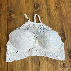 Pink by Victoria’s Secret white lace push-up bra size small